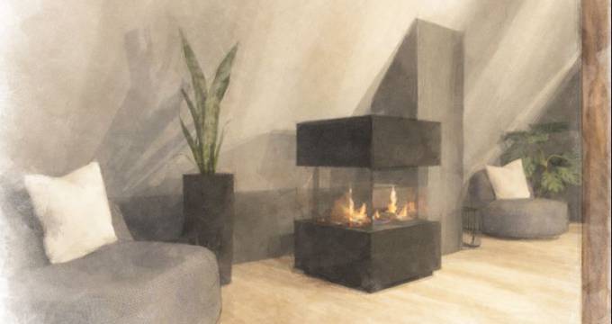 Ruheraum mit Kamin im Leinsweiler Hof